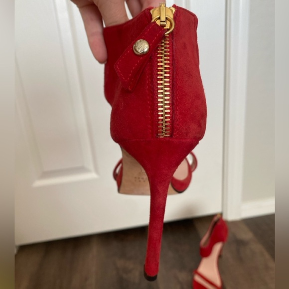 Stuart Weitzman Red Suede Heels - Picture 9 of 16